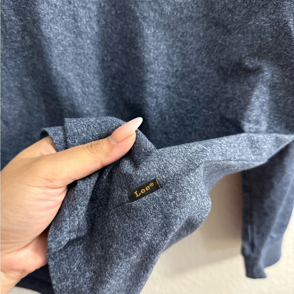 Men’s Lee Gray Long Sleeve Tee Soft Cotton Blend Size M - Picture 5 of 7